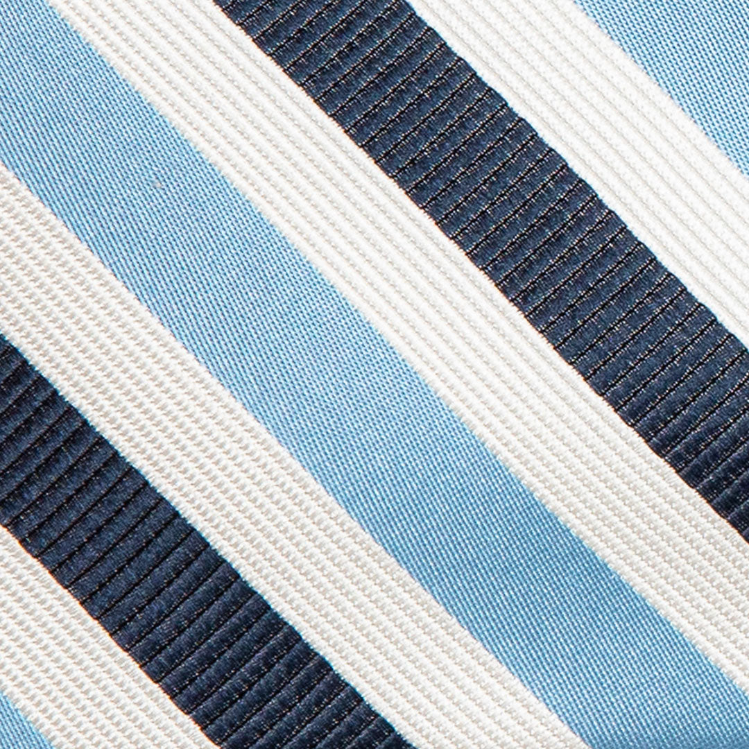 Sky, Navy And White Stripe Tie