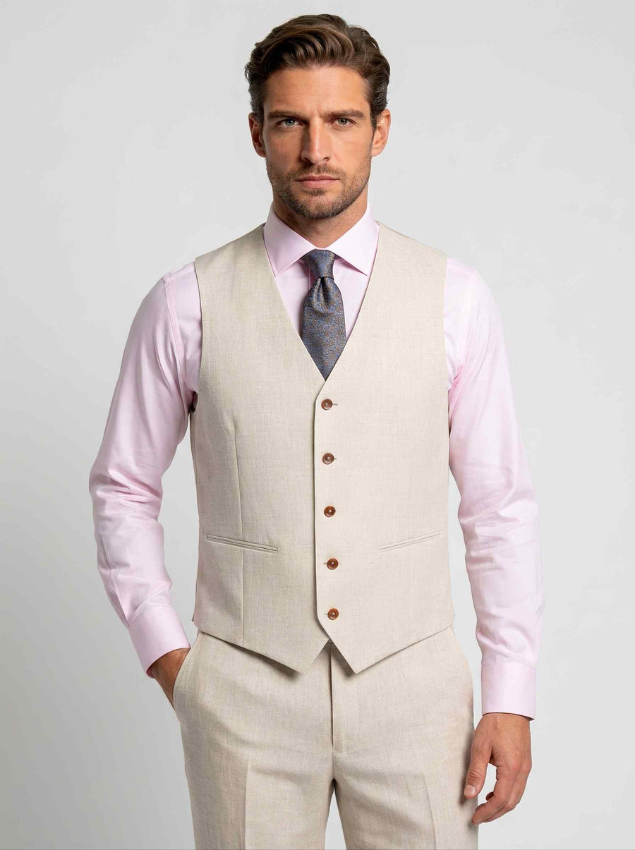 Sand Linen Waistcoat