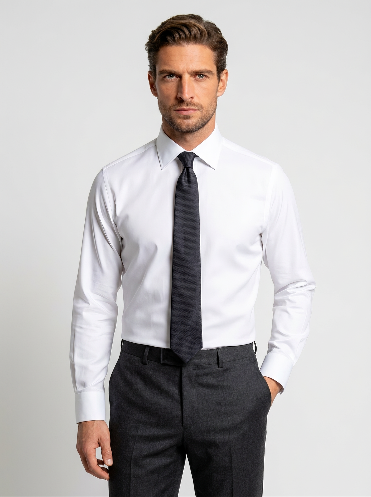 White Button Cuff Shirt