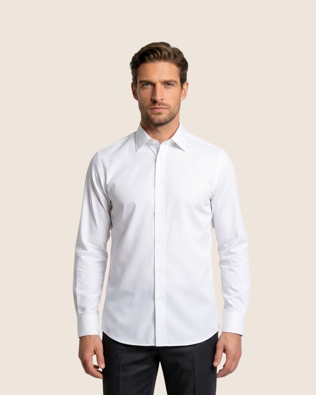 White Normal Cuff Business Shirt