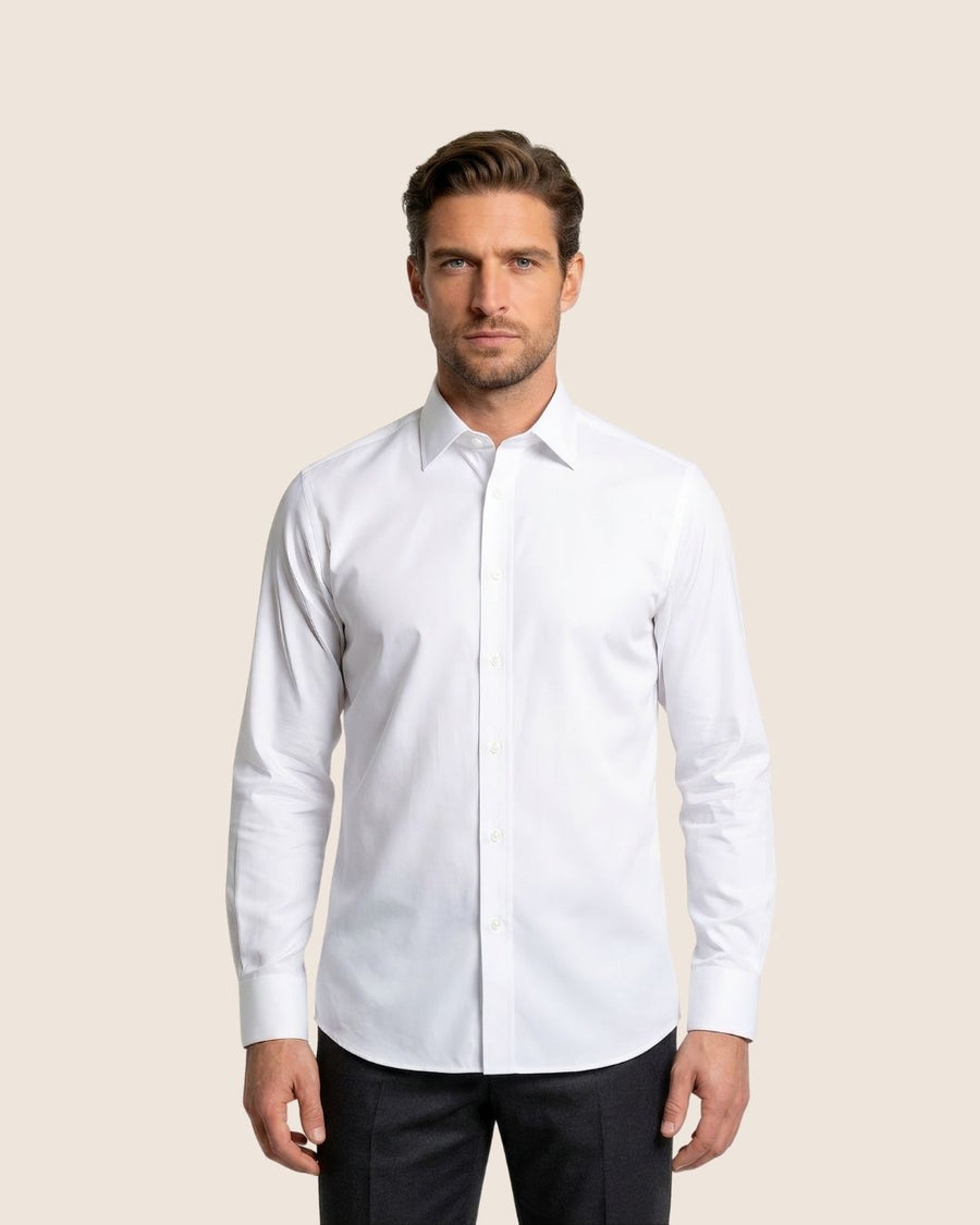 White Normal Cuff Business Shirt