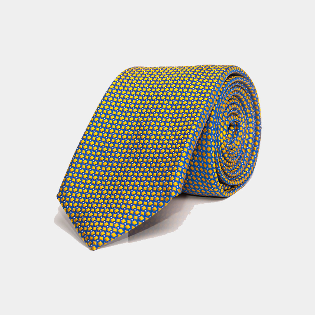 Yellow Micro Prints Tie
